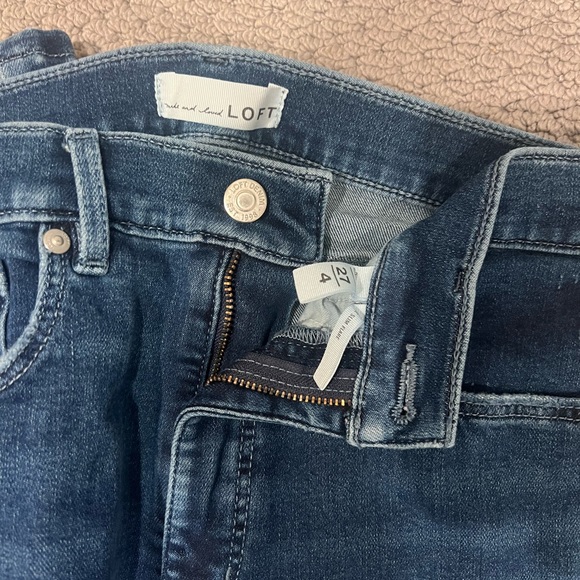 LOFT- High Rise Slim Flare Jeans in Dark Wash - Picture 3 of 3